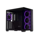 Asus A32 PLUS Mid Tower Steel Fornt & Left Side Tempered Glass Side Panel ABS Plastic Case With 4 ARGB Fans -Black