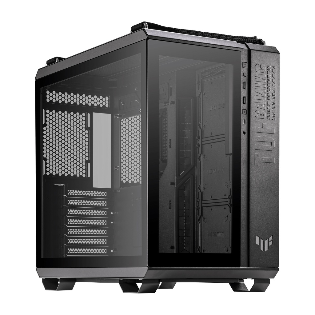 [NS010124] Asus TUF Gaming GT502 Mid Tower Steel Plastic TG Front Side & Left Side Tempered Glass Panel Case - Black