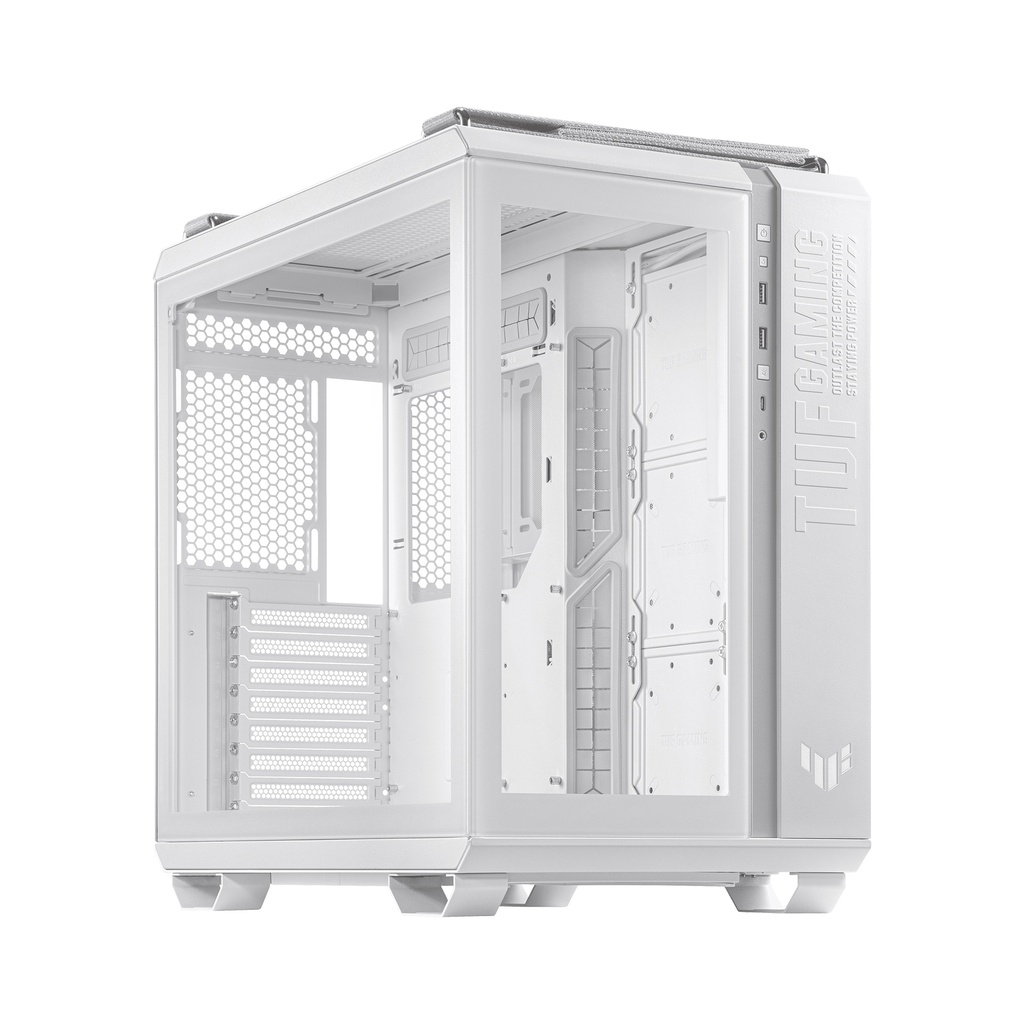 [NS010126] Asus TUF Gaming GT502 Mid Tower Steel Plastic TG Front Side & Left Side Tempered Glass Panel Case - White