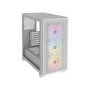 Corsair 3000D RGB Airflow Mid-Tower Side Tempered Glass Panel PC Case With 3 RGB Fans - White