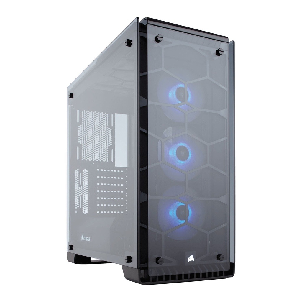 [NS006374] Corsair Crystal Series 570X RGB ATX Mid-Tower 4-Side Tempered Glass Panel Case with 3 RGB Fans - Black