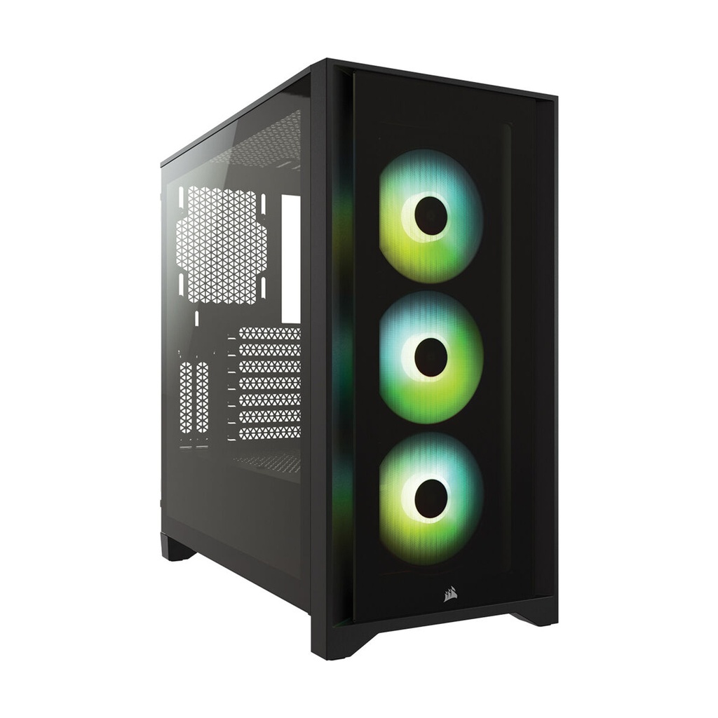 [NS000141] Corsair iCUE 4000X Mid-Tower Side Tempered Glass Panel Case with 3 RGB Fans - Black