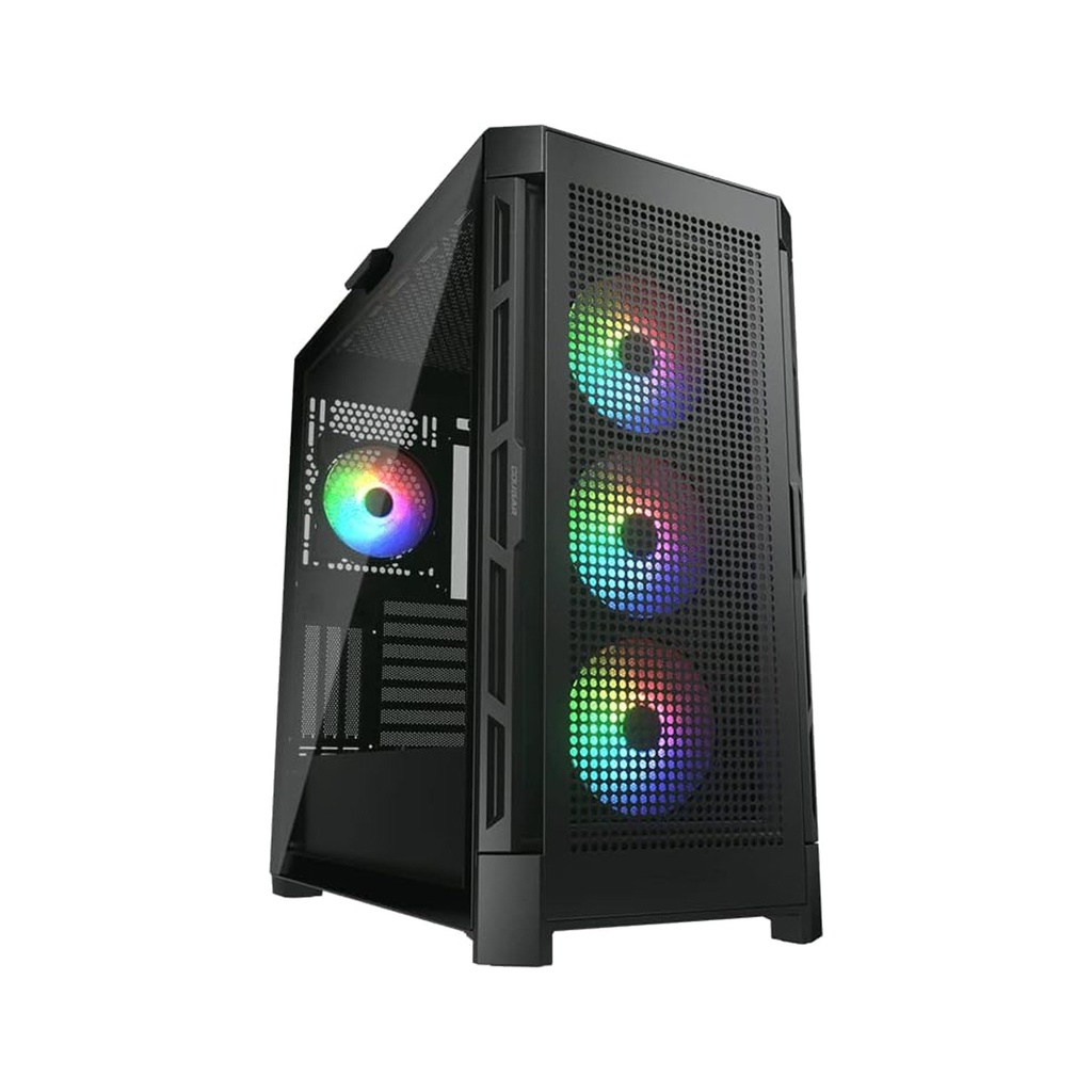 Cougar DuoFace Pro RGB Mid Tower Two Panel Front & Left Side Tempered Glass Case With 4 ARGB Fan - Black