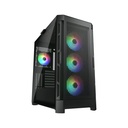 Cougar DuoFace Pro RGB Mid Tower Two Panel Front & Left Side Tempered Glass Case With 4 ARGB Fan - Black
