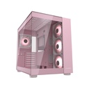 Cougar FV150 RGB Mid Tower Two Panel Front & Left Side Tempered Glass Case With 4 RGB Fan - Pink