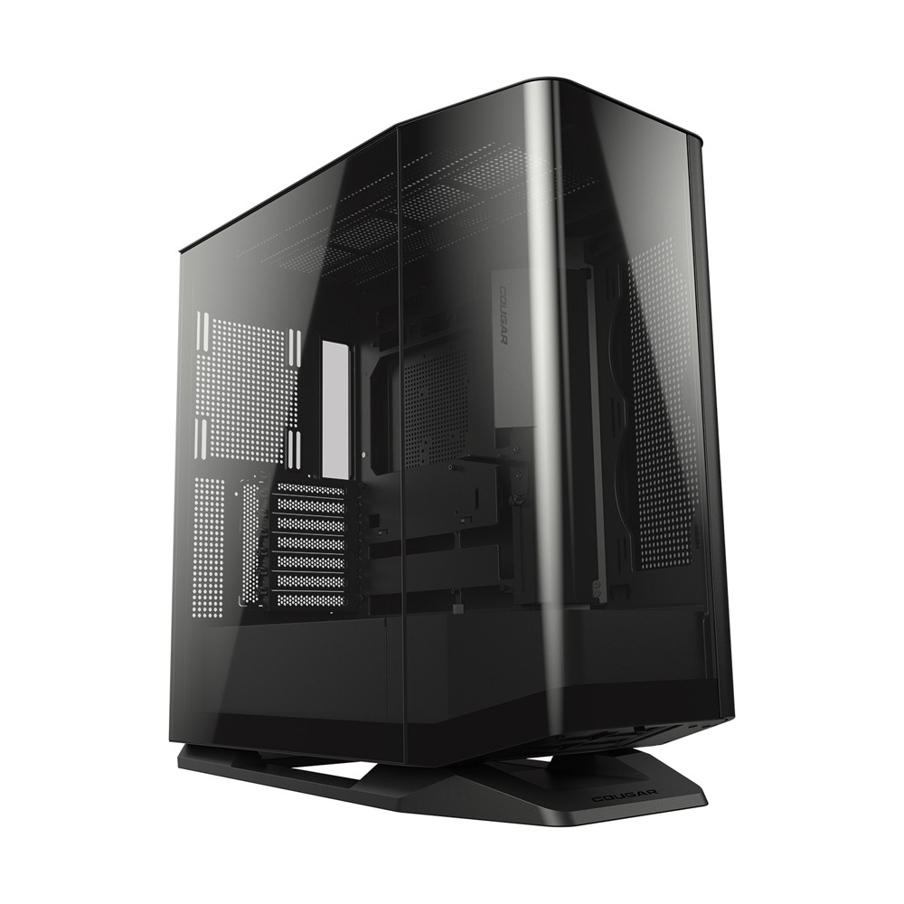 [NS016451] Cougar FV270 Mid Tower Two Panel Front & Left Side Tempered Glass Case with 1 RGB Fans - Black
