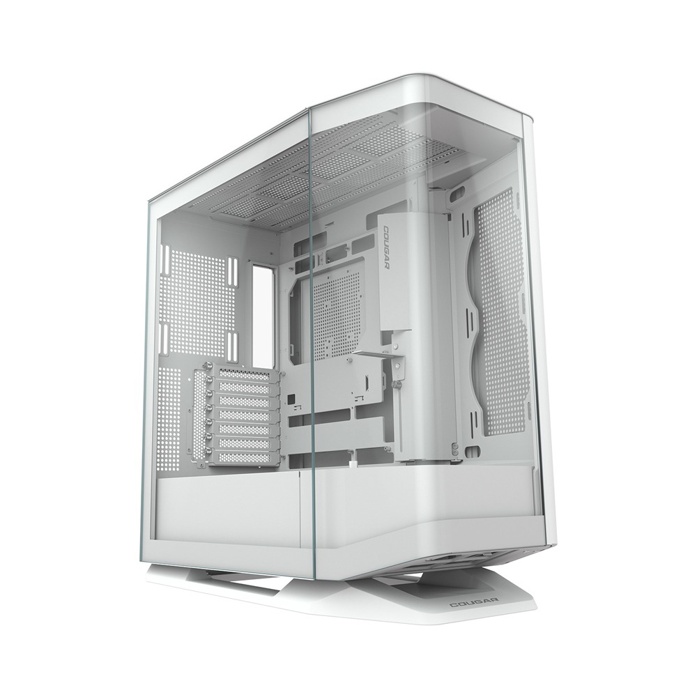 [NS016452] Cougar FV270 Mid Tower Two Panel Front & Left Side Tempered Glass Case with 1 RGB Fans - White