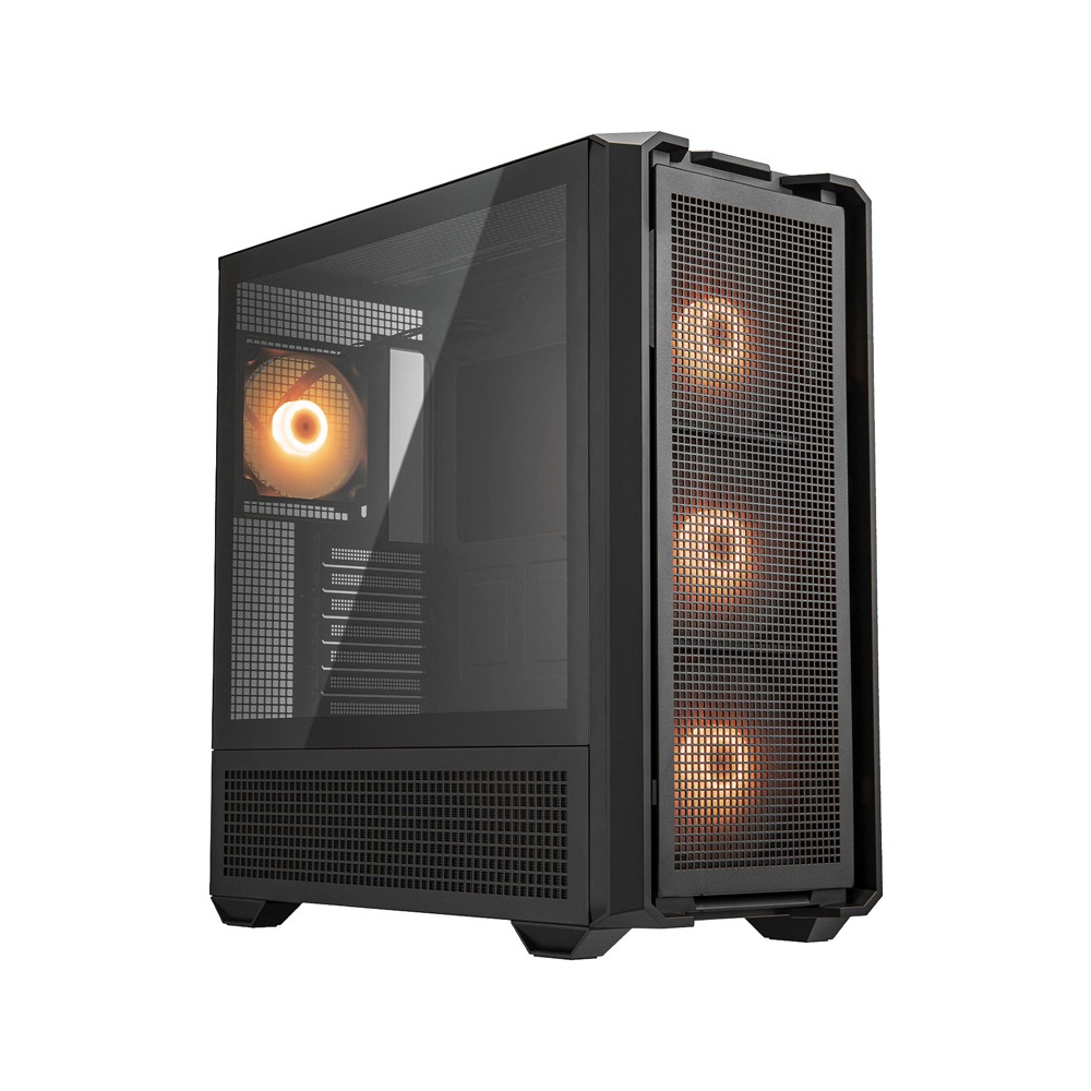 Cougar MX600 Mid Tower Tempered Glass Side Panel Case with 4 RGB Fans - Black