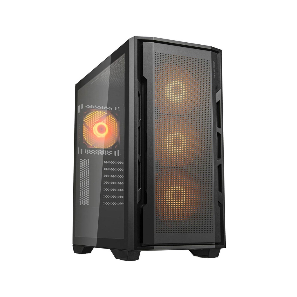 [NS029488] Cougar UniFace RGB Mid Tower Tempered Glass Side Panel Case With 4 Fan RGB - Black
