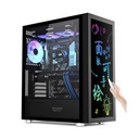 Dark Flash Graffiti Interactive Drawing ARGB Front Panel Tempered Glass Side Panel 3 ARGB Fan MID Tower ATX Case