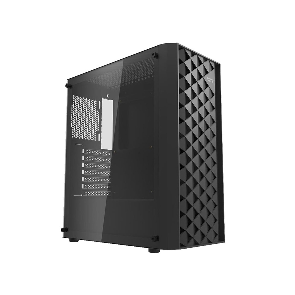 [NS010055] DarkFlash DK351 E-ATX Stylish Front Panel Tempered Glass Side Panel Case With 4 RGB Fans - Black