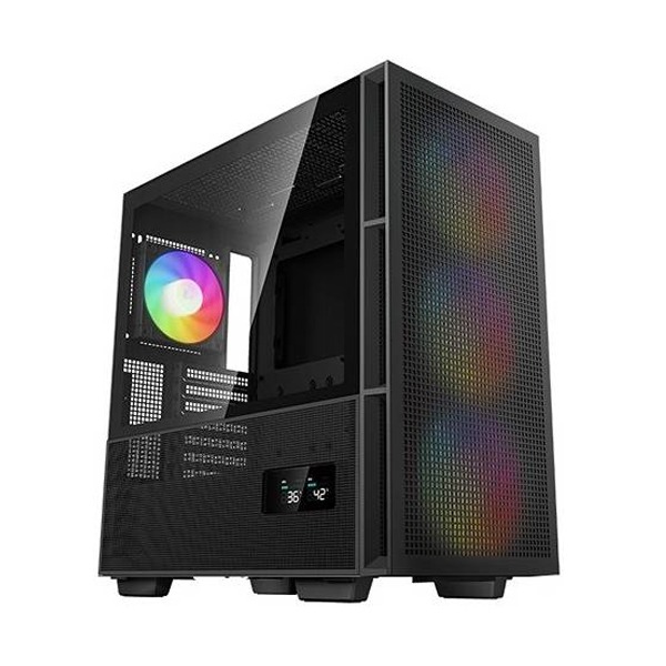 DeepCool CH560 Digital ATX Mid Tower Tempered Glass Side Panel Case with 4 RGB Fans - Black