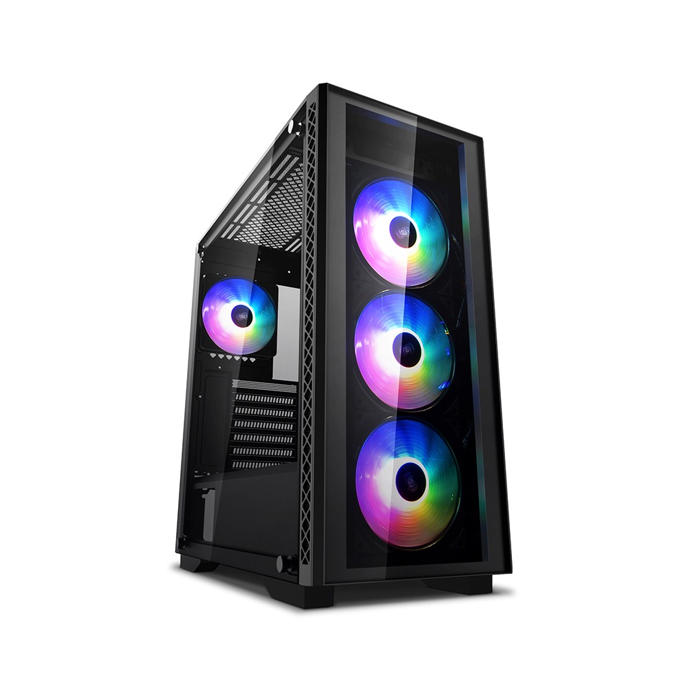 [NS015382] DeepCool Matrexx 50 ATX Mid Tower Tempered Glass Front Panel & Side Panel Case with 4 RGB Fan - Black