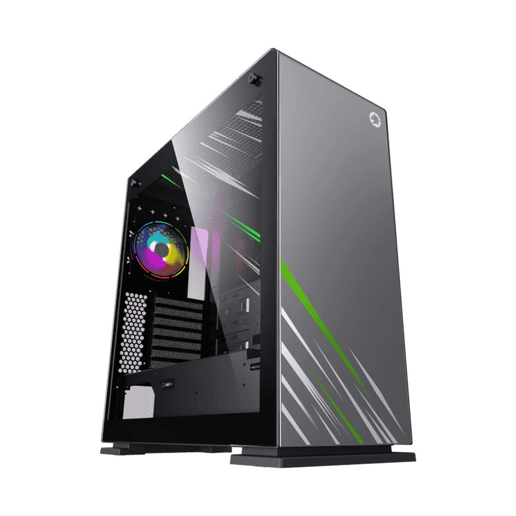 [NS010555] GameMax VEGA Pro Full Tower Tempered Glass Side Panel Case With 1 ARGB Fans - Grey