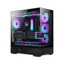 HuntKey Denstiny Mid Tower Two Panel Front & Left Side Tempered Glass Case with 4 RGB Fans - Black