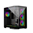 Jungle Leopard AS-01 Mid Tower Fornt & Left Side Tempered Glass Side Panel Case With 4 ARGB Transwarp Fans - Black