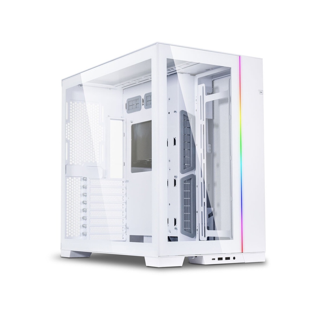 LIAN LI O11 Dynamic EVO Evolution Continues Aluminum Steel Tempered Glass ATX Mid Tower Case - White
