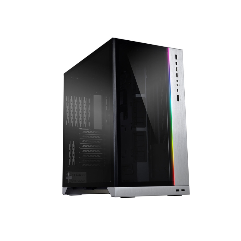 [NS000053] LIAN LI O11 Dynamic XL ROG Certified Tempered Glass Side & Front Panel + RGB Lighting Front Panel Case - Silver