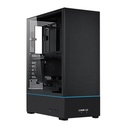 LIAN LI Sup01 Mid-Tower Tempered Glass Side Panel Case - Black (No Fans Included)