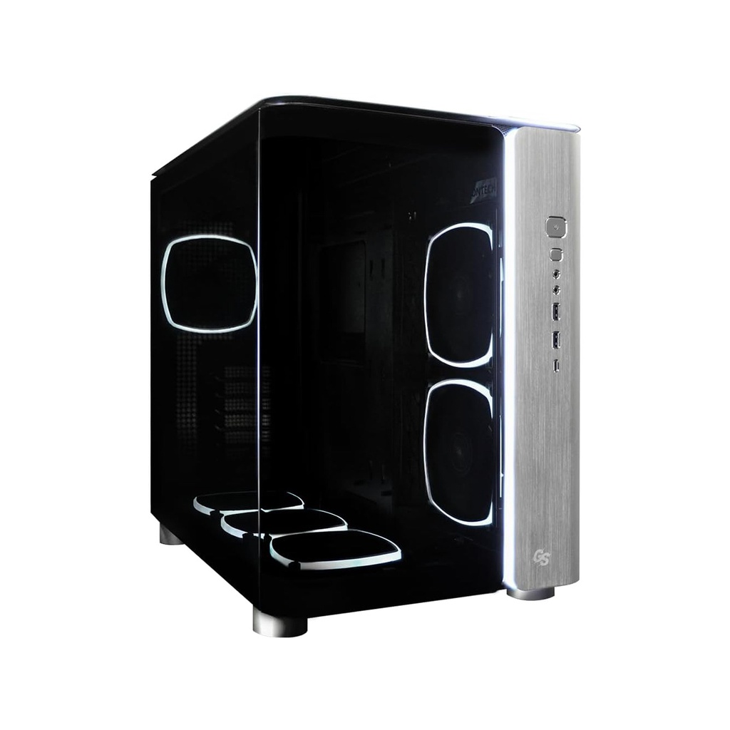 Montech King 95 Ultra Mid Tower Two Panel Front & Left Side Tempered Glass Case with 6 RGB Fans - Black