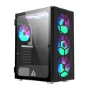Montech X3 Glass Mid Tower Two Panel Front & Left Side Tempered Glass Case with 6 RGB Fans - Black