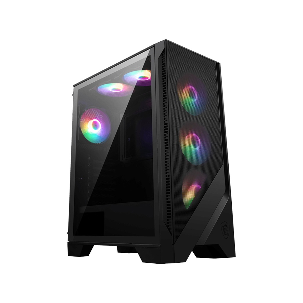 [NS028812] MSI MAG Forge 120A AirFlow Mid Tower Case Left Side Tempered Glass With 6 RGB Fans - Black