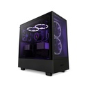 NZXT H5 Flow Compact Air Flow Mid Tower Left Side Tempered Glass Case with 2-Fans - Black