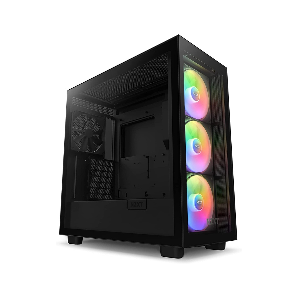 [NS010705] NZXT H7 Elite Premium ATX Mid Tower Two Panel Front & Left Side Tempered Glass Case With 4 RGB Fans - Black