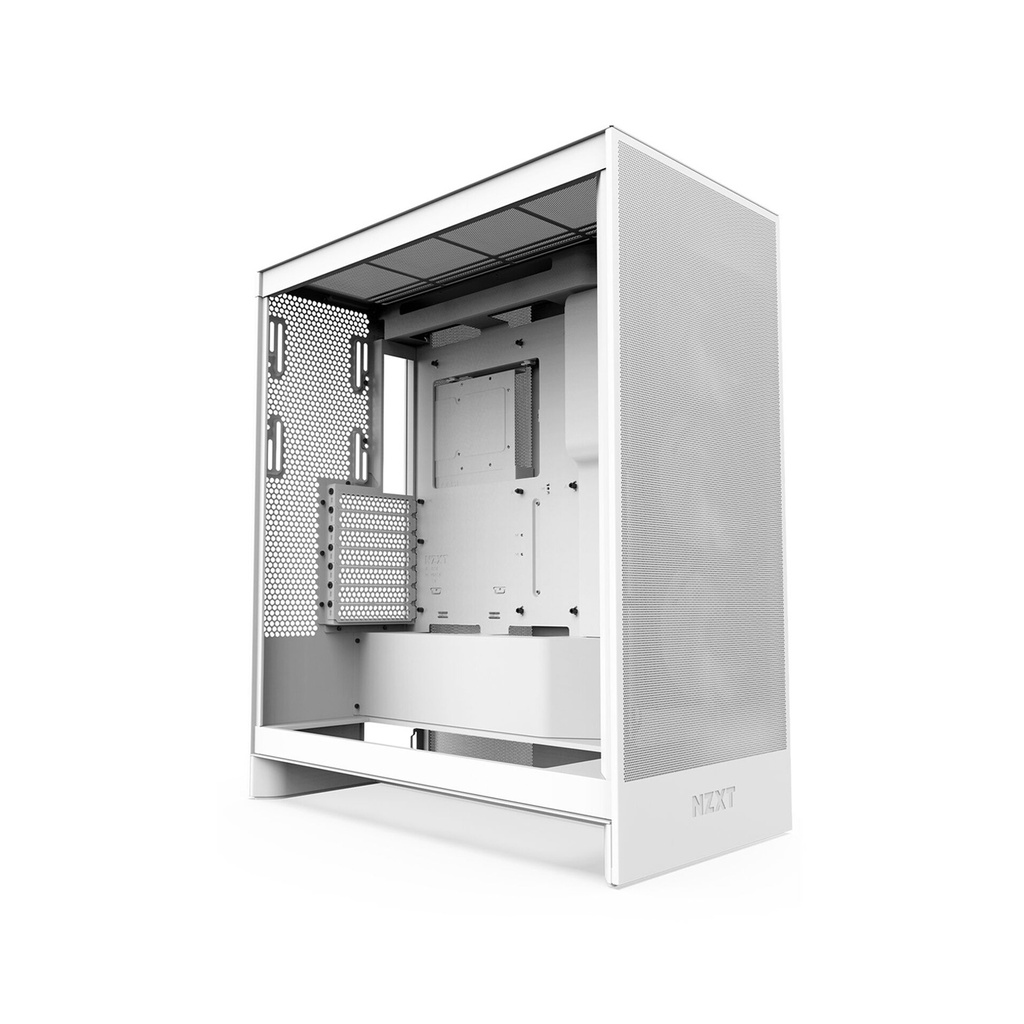 NZXT H7 Flow (2024) ATX Mid Tower Left Side Tempered Glass Case with 3 Fans - White