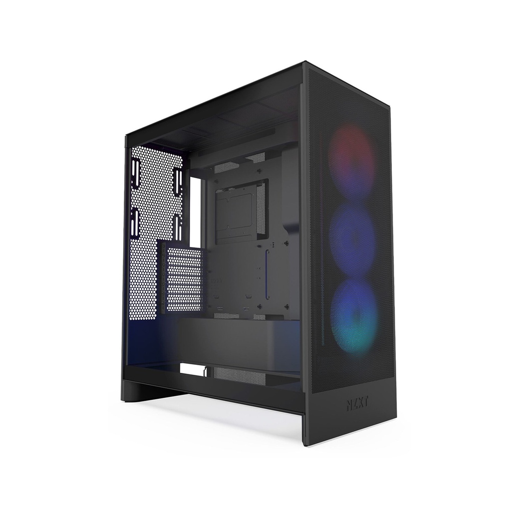 [NS026473] NZXT H7 Flow RGB (2024) ATX Mid Tower Left Side Tempered Glass Case with 3 RGB Fans - Black