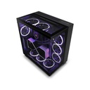 NZXT H9 Elite Premium Dual Chamber Mid Tower Three Panel Front/Top & Left Side Tempered Glass Case With 4 RGB Fans - Black