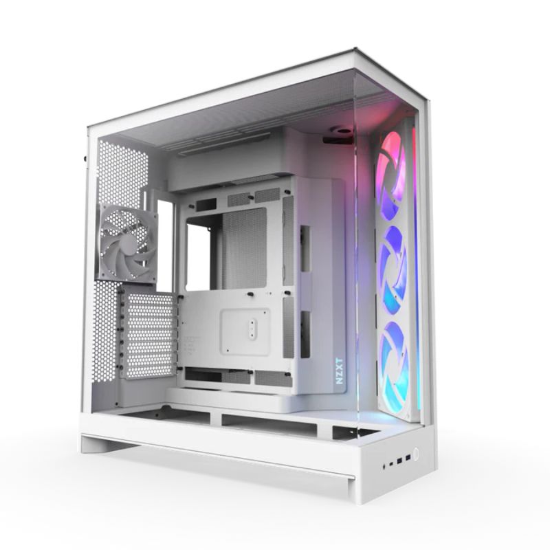 [NS030882] NZXT H9 Flow RGB (2025) Dual-Chamber Mid Tower Case With RGB Fans - All White