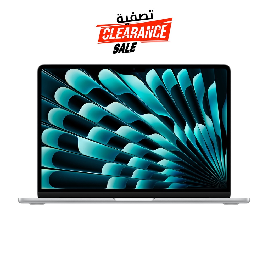 Apple MacBook Air 15" M2 Chip 8-Core CPU 10-Core GPU 16-Core Neural Engine 8GB RAM 256GB SSD (English/Arabic Keyboard) - Silver