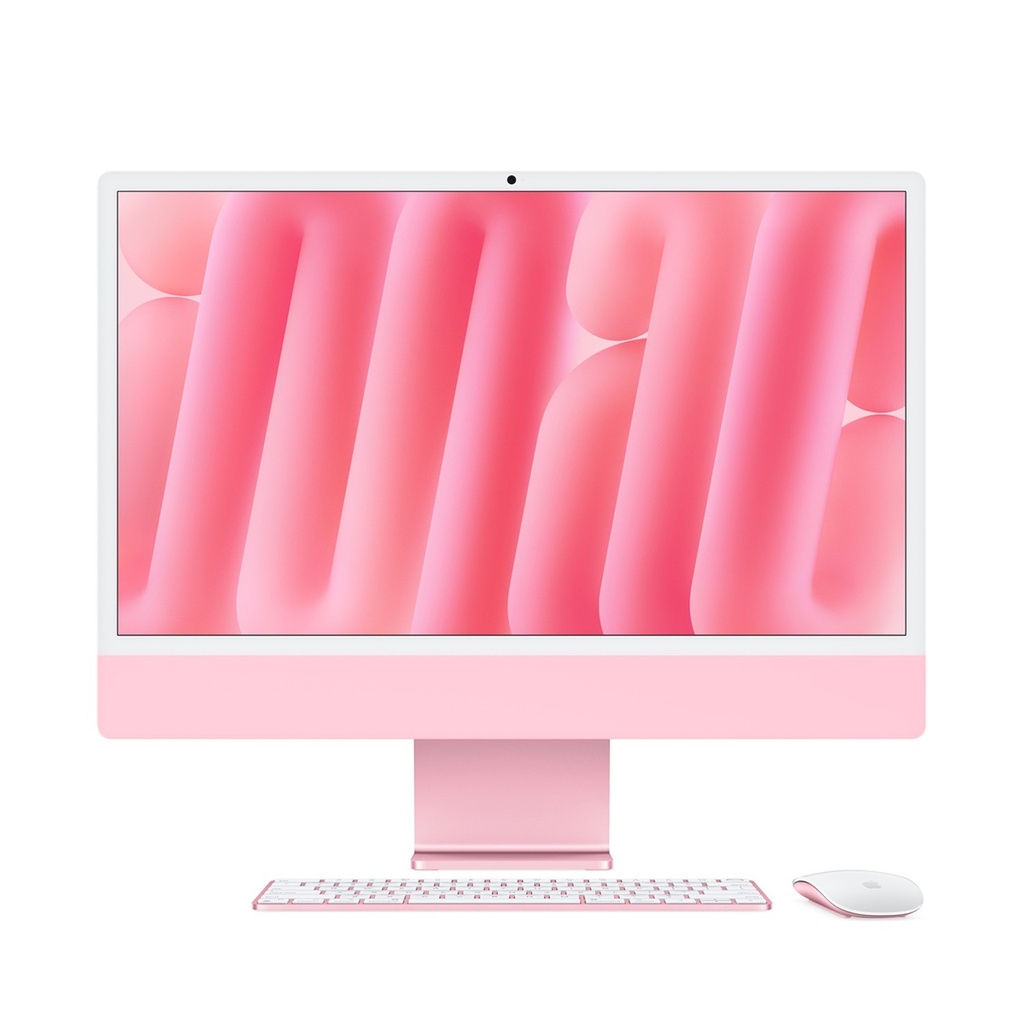 Apple iMac 24" M4 Chip, 8-Core CPU, 8-Core GPU, 16-core Neural Engine, 16GB RAM unified memory, 256GB SSD Storage, English / Arabic Keyboard - Pink