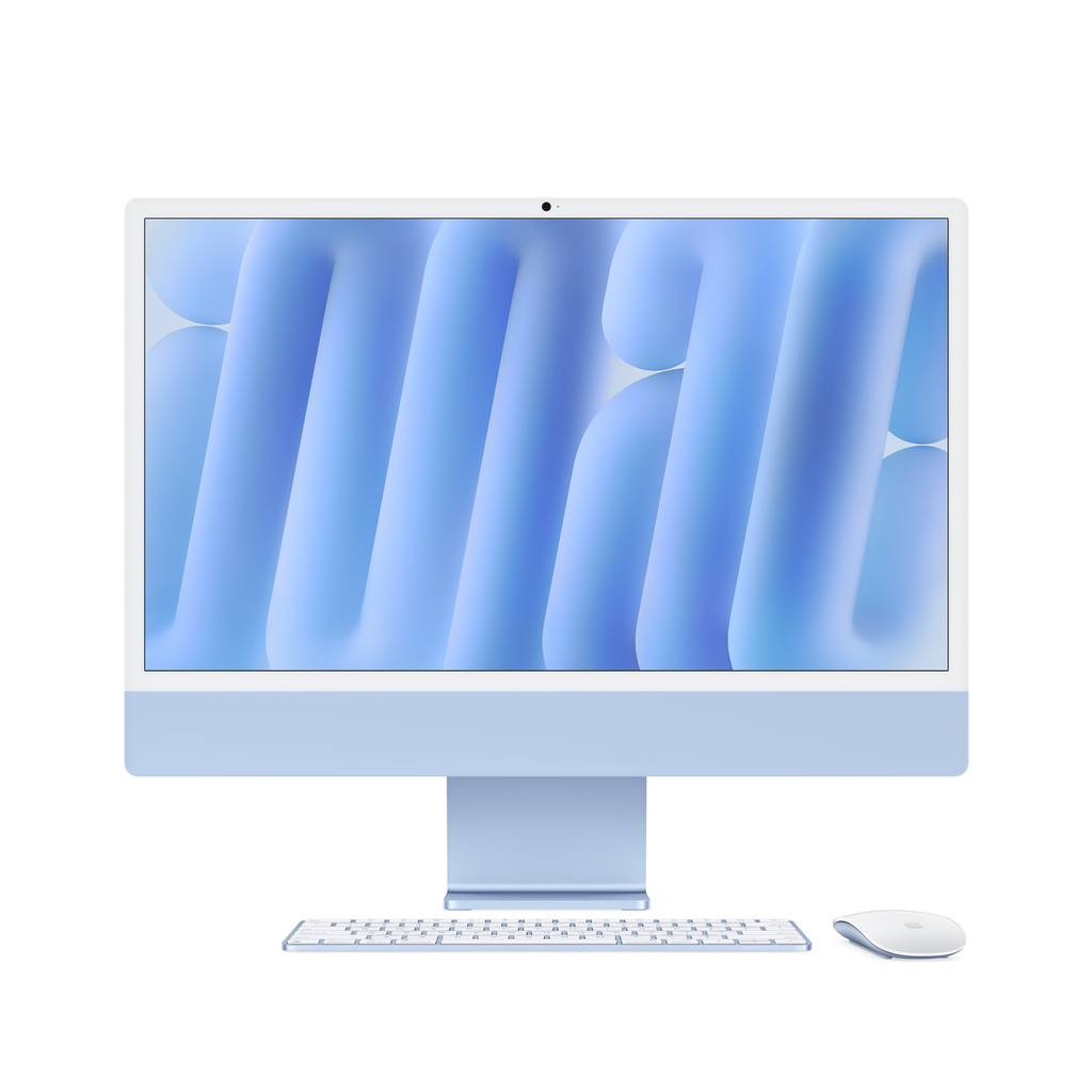 [NS027049] Apple iMac 24" M4 With Retina 4.5K Display 10-Core CPU 10-Core GPU 24GB RAM 512GB SSD (Eng/Arb KB) - Blue
