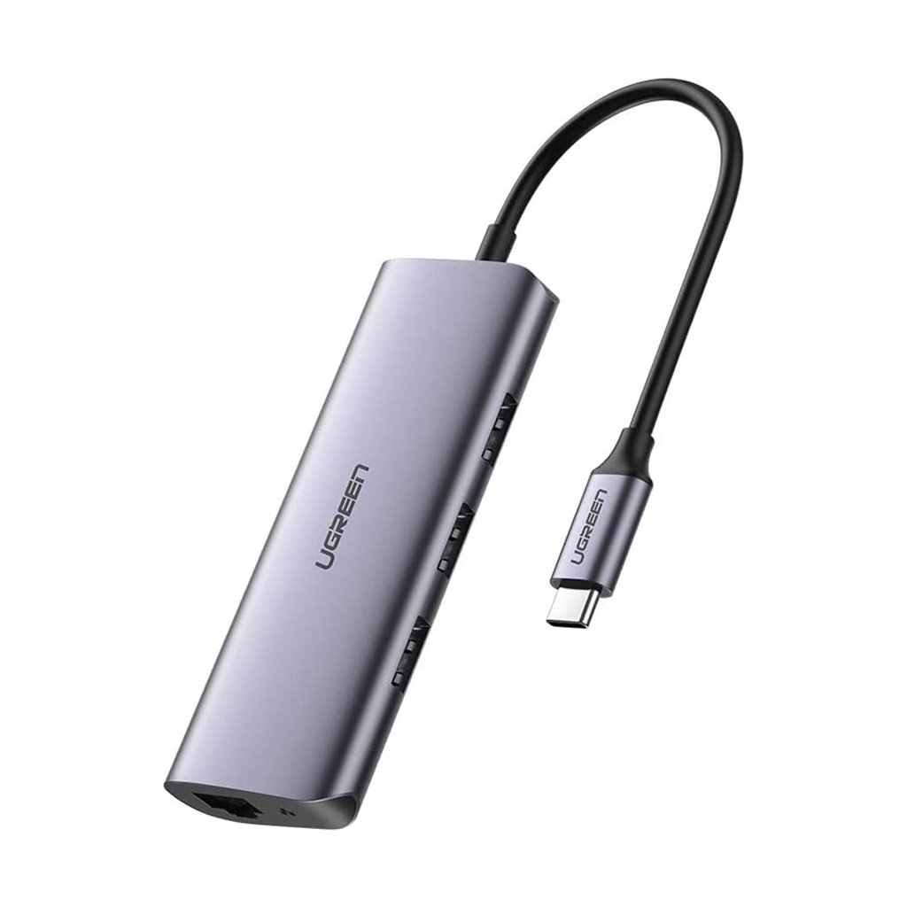 [NS008830] UGreen USB-C to 3xUSB 3.0+RJ45+USB-C Multifunction Adapter