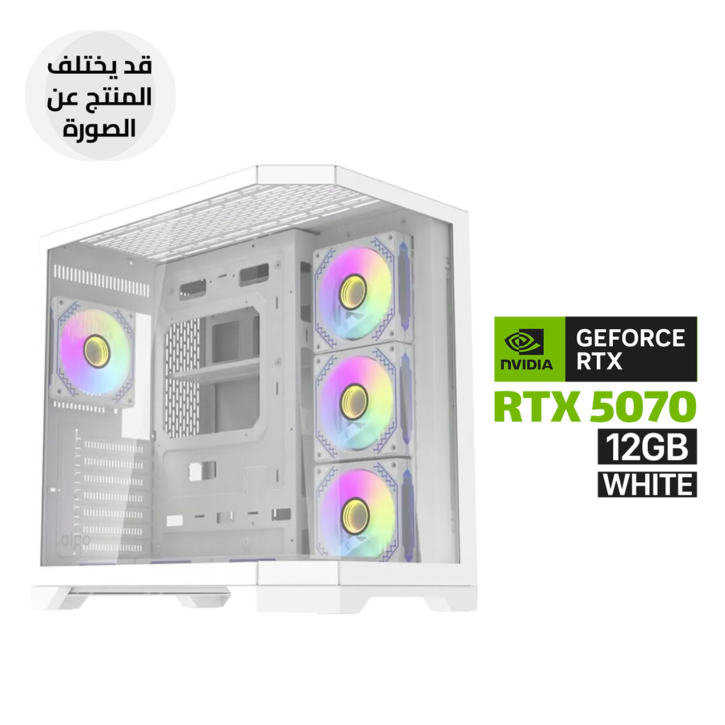 [NS033315] Gaming PC AMD RYZEN 5-7500X3D Processor, ASUS PRIME B850 Motherboard, 32GB DDR5 RAM (6000), 1TB SSD M.2 NVMe, RTX 5070 12GB VGA White, L360 Liquid Cooler White, 750 WATT GOLD PSU, DarkFlash Aigo FT418 Pro White Case 7x RGB Fans, Windows 11 Pro (License)