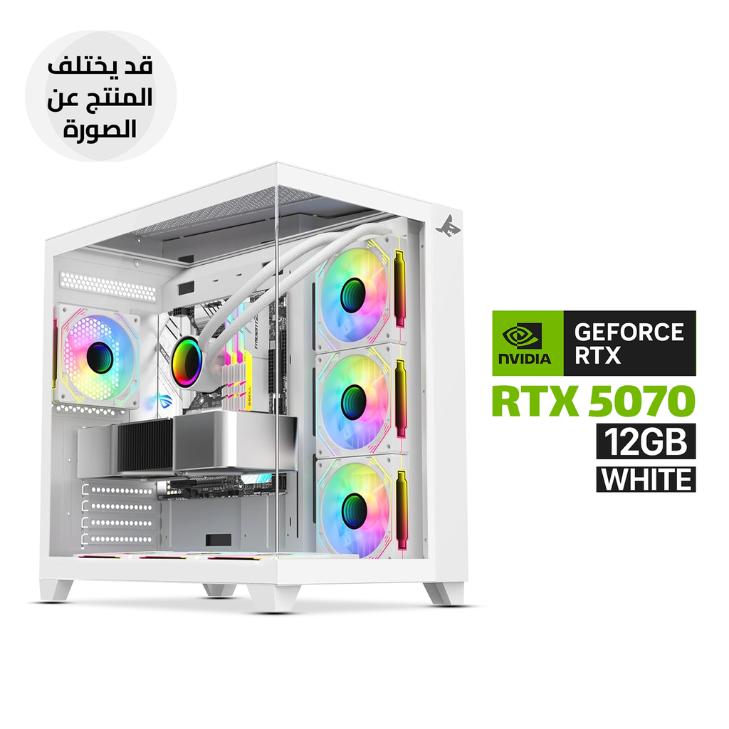 [NS033316] Gaming PC AMD RYZEN 7-7800X3D Processor, GIGABYTE X870 WIFI Motherboard, 32GB DDR5 RAM (6000), 1TB SSD NVMe, RTX 5070 12GB 3X Fans White, L360 Liquid Cooler White, 850 WATT GOLD PSU, Sharx Profin XI700W Case White 7x RGB Fans, Windows 11 Pro (License)