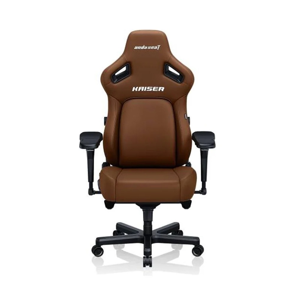 Andaseat Kaiser 4 Large Gaming Chair, Premium PVC Leather, High Density Foam, Memory Foam Head Pillow, Adjustable Armrests - Brown