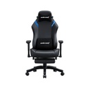 Andaseat Luna Pro with Footrest, Large Gaming Chair, PVC Leather - Black/Blue