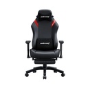 Andaseat Luna Pro with Footrest, Large Gaming Chair, PVC Leather - Black/Red