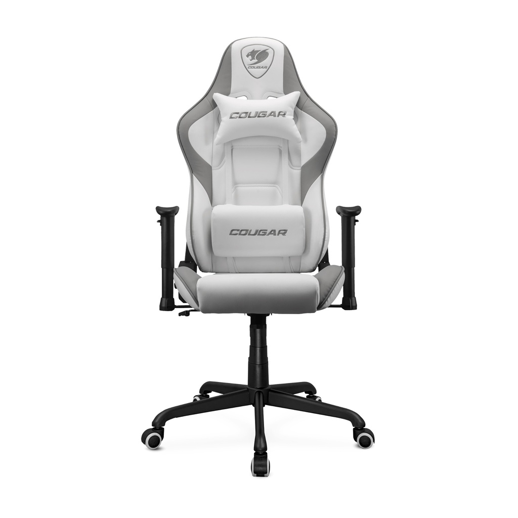 [NS026628] Cougar Armor Elite PVC Leather,Body-Embrace High Back Design,Adjustable Arm Rest,5 Star Metal Base,Gas Lift Height Adjustment -White