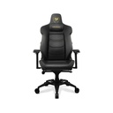 Cougar Armor Evo Royal Breathable PVC Leather Built-in 4-Way Curved Lumbar Support, Magnetic Neck Pillow Foam 4D Armrests - Black