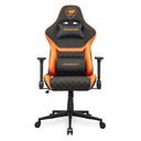 Cougar Armor One V2 F Woven Fabric,4D Folding Armrest,Head And Lumbar Pillow,Full Steel Frame,Gas Lift Height Adjustment -Black/Orange