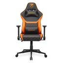 Cougar Armor One V2 PVC Leather,4D Folding Armrest,Head And Lumbar Pillow,Full Steel Frame,Gas Lift Height Adjustment -Black/Orange