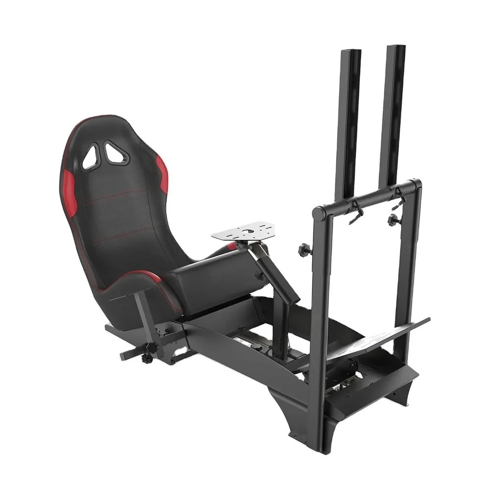 [NS032033] Gameseat GY-Extreme Racing Simulator Cockpit with Monitor Mount – Black/Red | Fully Adjustable Steel Frame & Sport Seat GY046-2