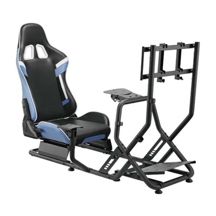 Gamvity Racing Simulator Cockpit With Monitor Mount Lrs09-bs03 - Black/blue
