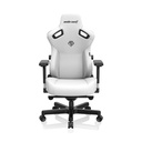 Anda Seat Kaiser 3 L Premium PVC Leather,High Density Foam, Adjustable Height Tilt Angle,Memory Foam Head Pillow - Cloudy White