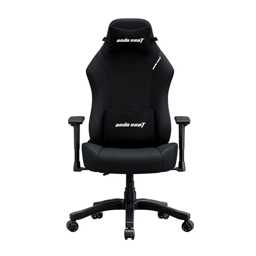 Anda Seat Luna Gaming Chair Fabric Armrest 2D, Size lumbar pillow, small headrest Pillow - Black