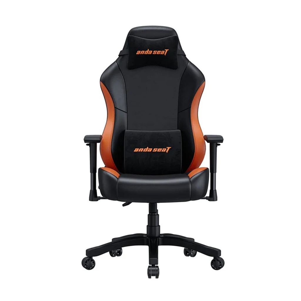 Anda Seat Luna series Gaming Chair High-Density Foam provides Lumbar Pillow, Headrest Pillow - Black & Orange